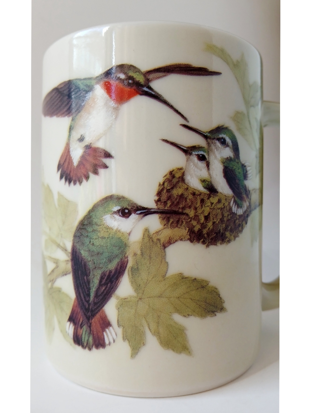 Vintage Hummingbird Ceramic Coffee Mug - Otagary Pottery